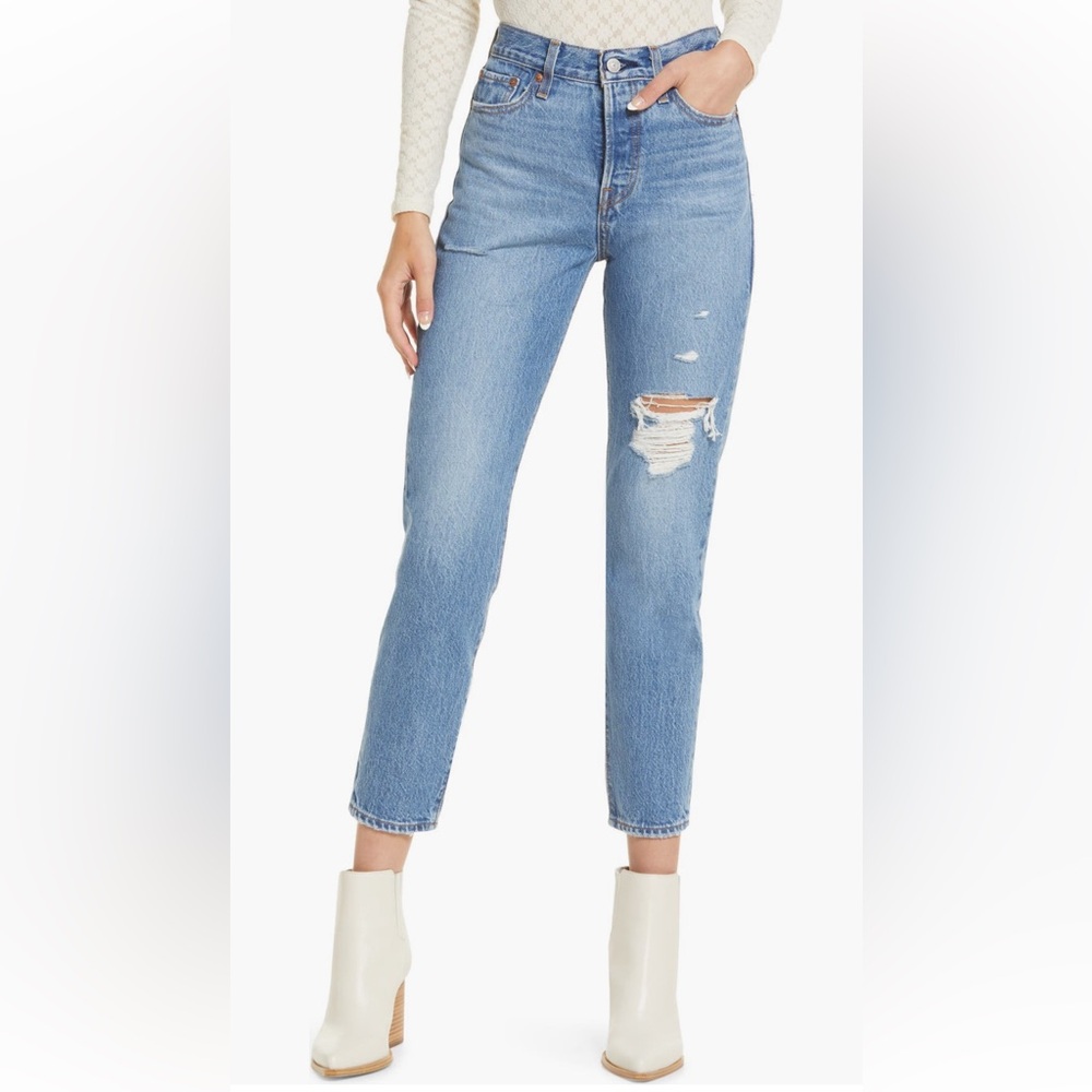 Levi's Blue Ripped Ankle Slim Jeans